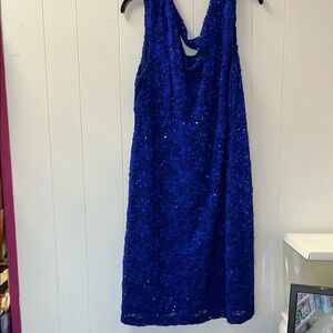 Roz & Ali Royal Blue Lace Midi Dress